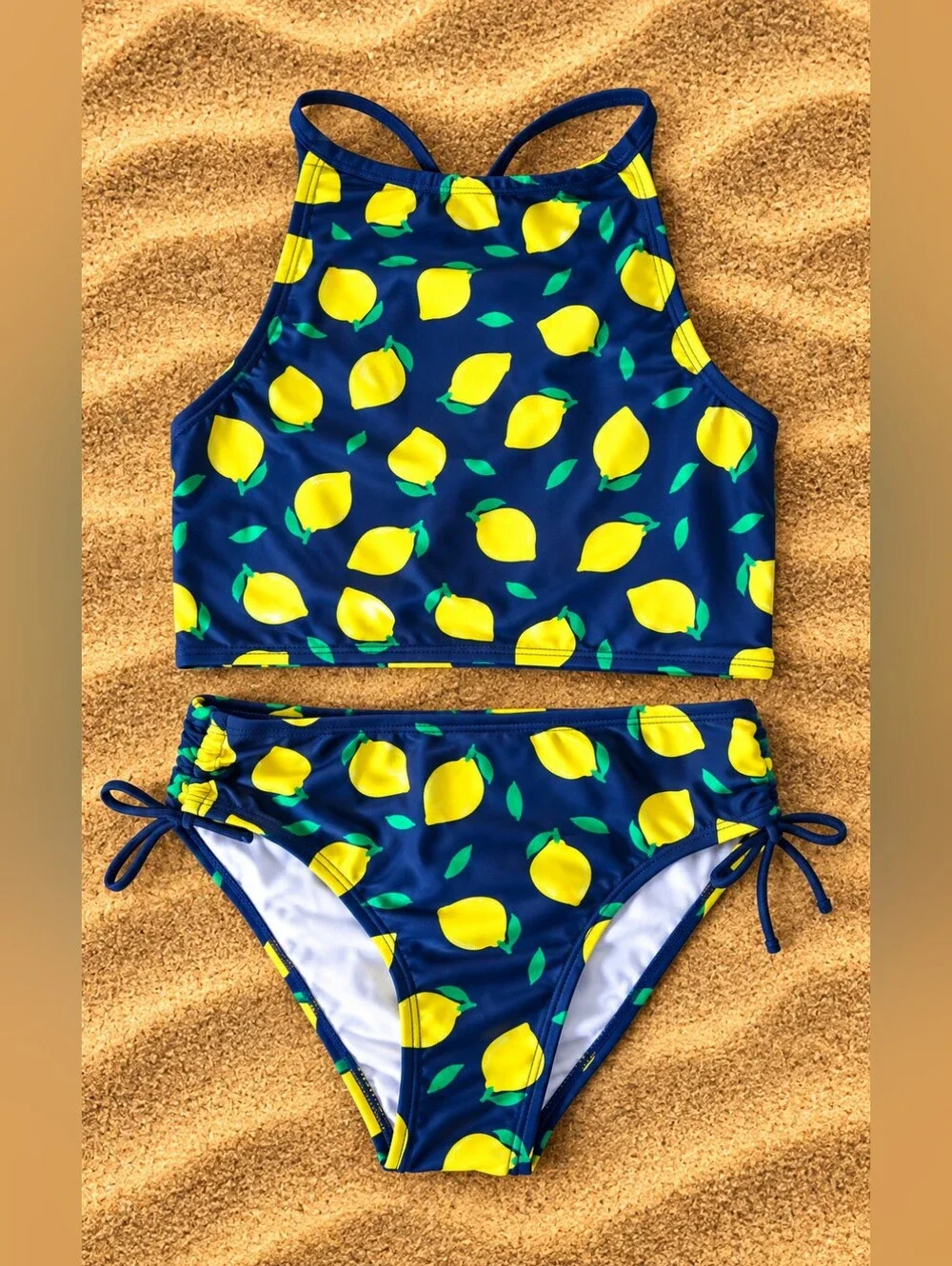 Kanu Surf Girls Size 12 Lemonade 2 Piece Swimsuit NWT